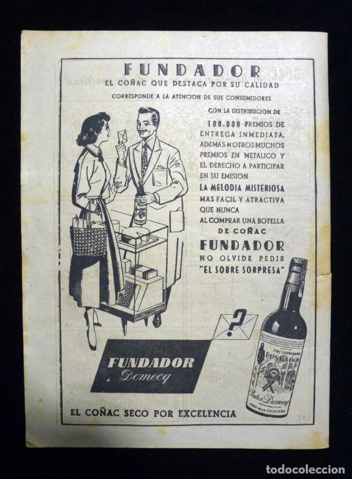 Collecting paper: PUBLICIDAD CO&Ntilde;AC FUNDADOR. PEDRO DOMECQ. JEREZ DE LA FRONTERA, 1954