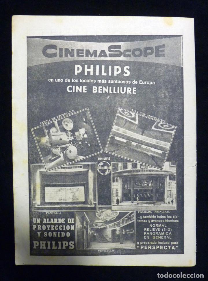 Collecting paper: PUBLICIDAD CINE BENLLIURE. CINEMASCOPE PHILIPS. MADRID, 1954
