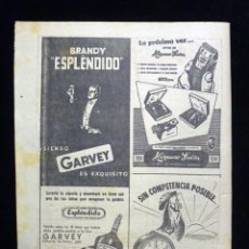 Coleccionismo: PUBLICIDAD MULTIPLE: MAQUINAS AFEITAR HISPANO SUIZA, DESPERTADORES CID, BRANDY GARVEY, ETC. 1954