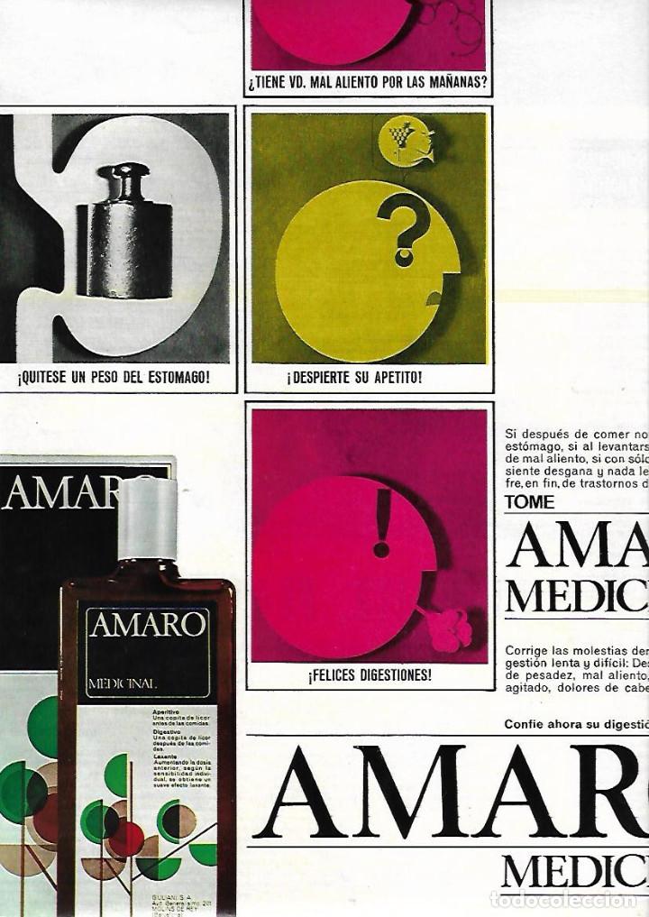 Colecionismo: A&Ntilde;O 1966 RECORTE PRENSA PUBLICIDAD AMARO MEDICINAL GIULIANI DIGESTIVO PRODUCTOS FARMACEUTICOS