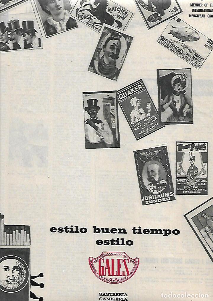 Colecionismo: A&Ntilde;O 1965 RECORTE PRENSA PUBLICIDAD SASTRERIA CAMISERIA GALES COMERCIO ZAPATERIA MODA