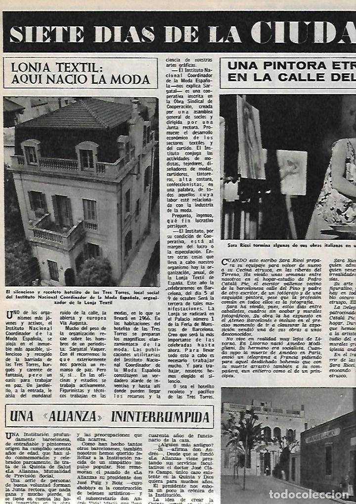 Colecionismo: 1965 RECORTE PRENSA HOTEL LAS TRES TORRES LONJA TEXTIL LOCAL SOCIAL INSTITUTO NACIONAL MODA ESPA&Ntilde;OLA