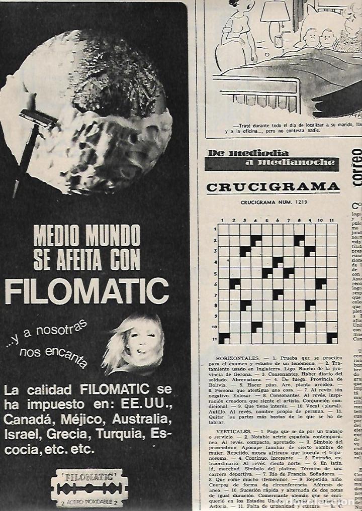 Collectionnisme: A&Ntilde;O 1966 RECORTE PRENSA PUBLICIDAD FILOMATIC FILO MATEMATICO HOJA AFEITAR AFEITADO