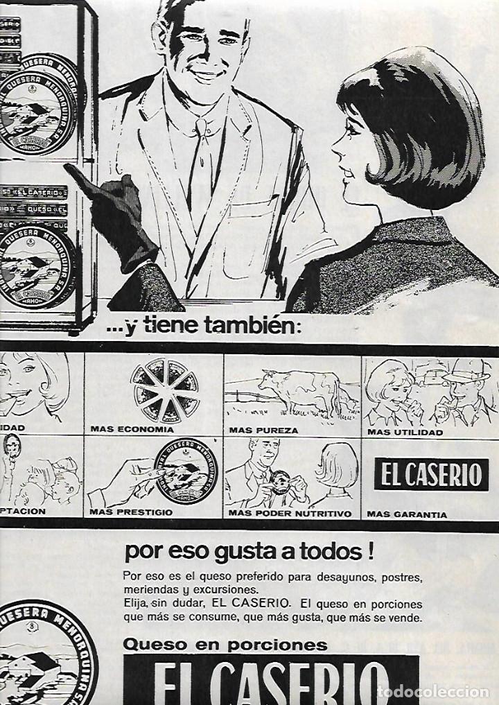 Collectionnisme: A&Ntilde;O 1966 RECORTE PRENSA PUBLICIDAD QUESO EL CASERIO INDUSTRIAL QUESERA MENORQUINA MAHON