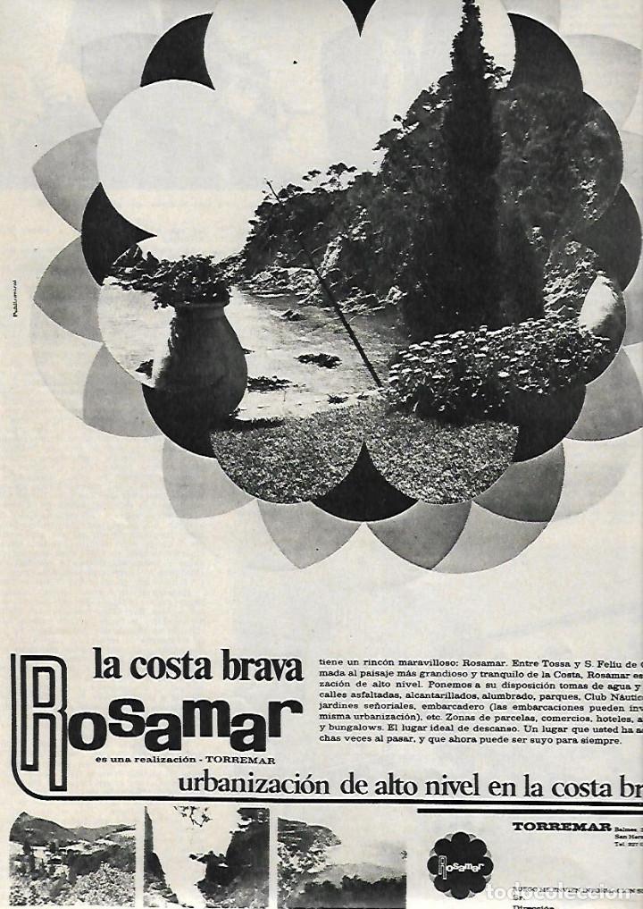 Collecting paper: A&Ntilde;O 1966 RECORTE PRENSA PUBLICIDAD URBANIZACION ROSAMAR COSTA BRAVA TOSSA SANT FELIU GUIXOLS
