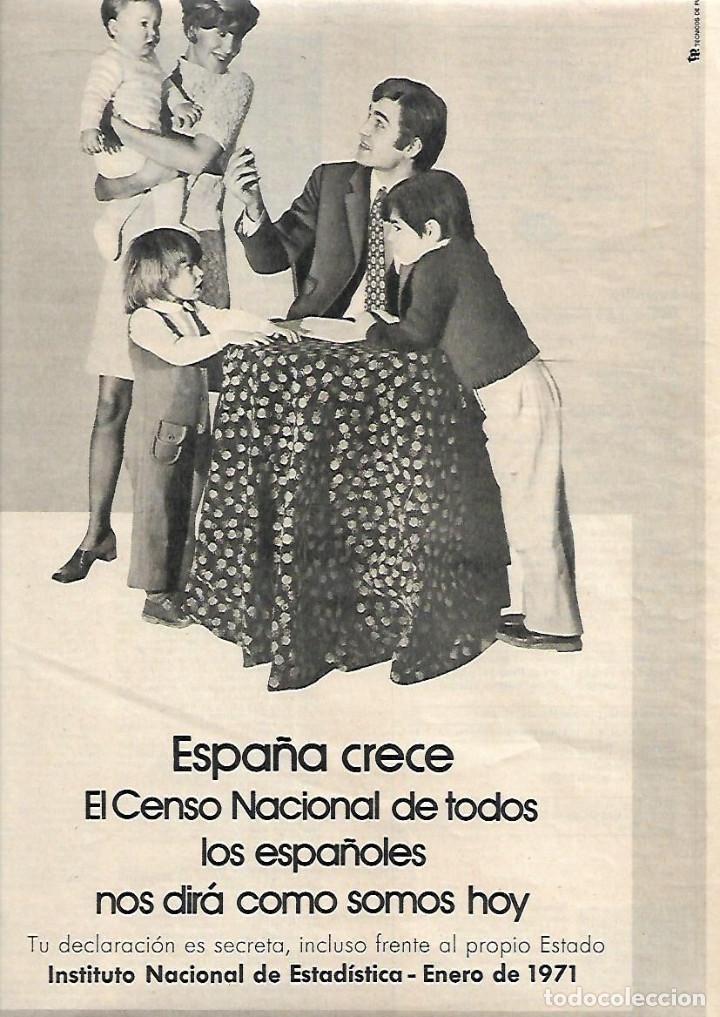 Collectionnisme: A&Ntilde;O 1971 RECORTE PRENSA PUBLICIDAD INSTITUTO NACIONAL DE ESTADISTICA CENSO