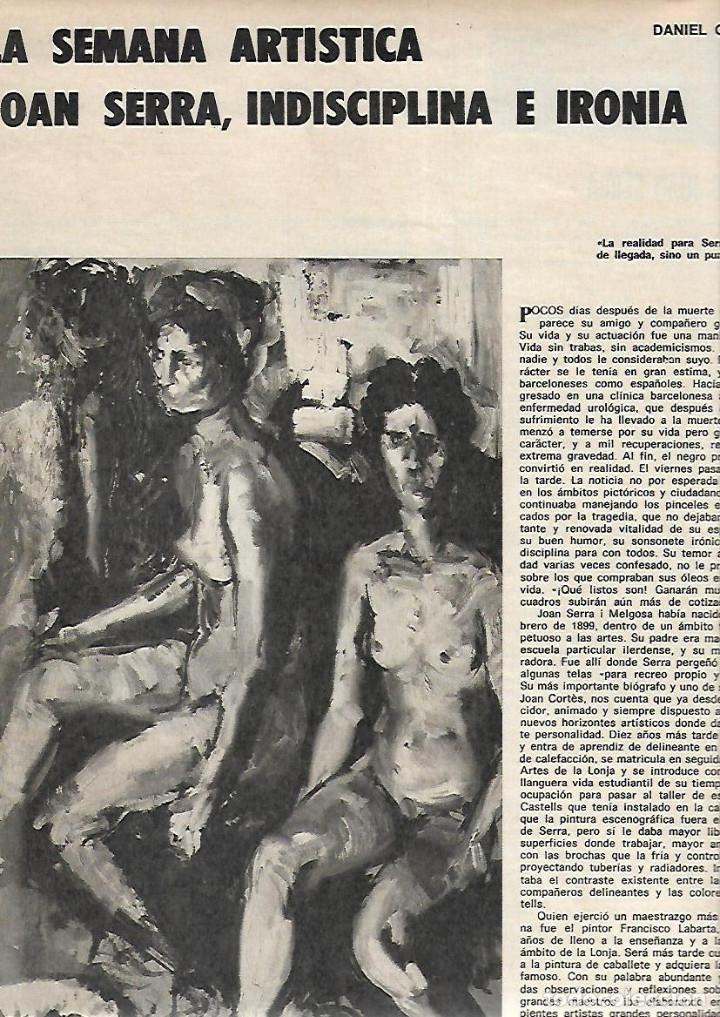 Collezionismo: A&Ntilde;O 1970 RECORTE PRENSA PINTURA JOAN SERRA