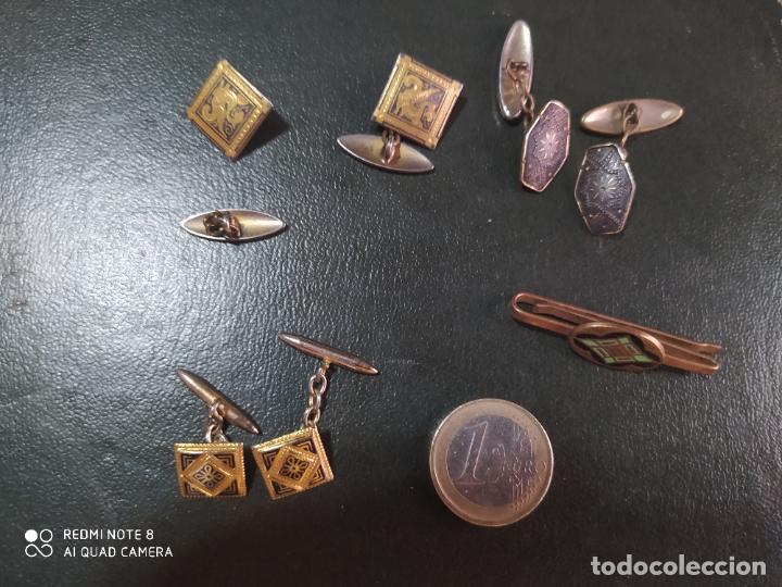 Coleccionismo: LOTE 3 PARES DE GEMELOS + PISACORBATA DAMASQUINOS DAMASQUINADOS