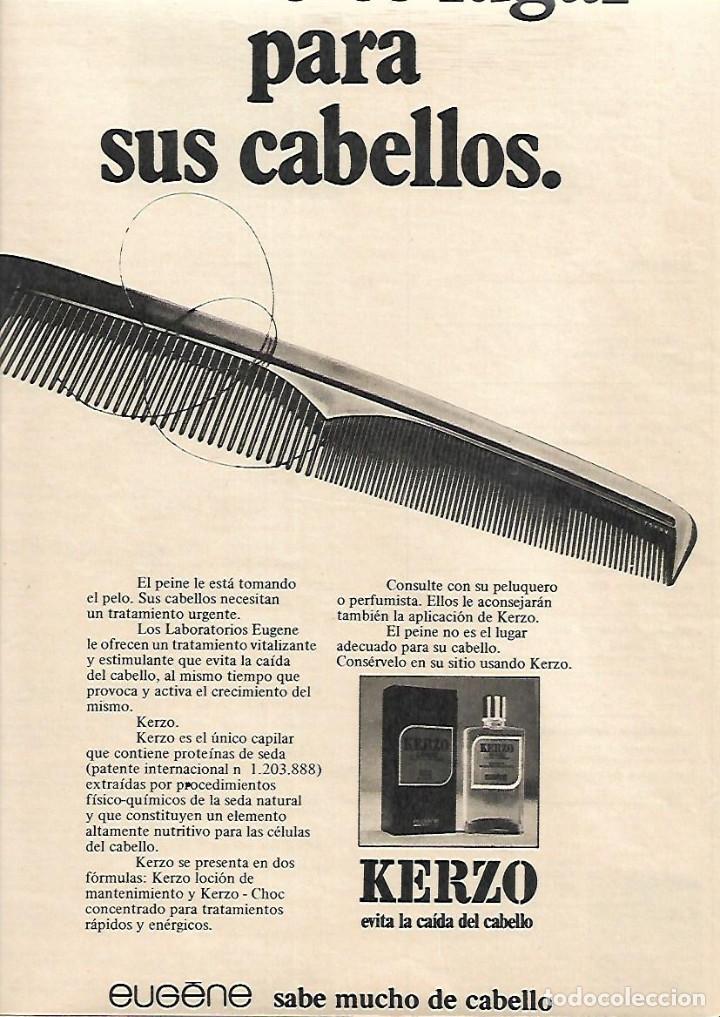 Collezionismo: A&Ntilde;O 1970 RECORTE PRENSA PRODUCTOS KERZO LABORATORIOS EUGENE CAIDA DEL CABELLO