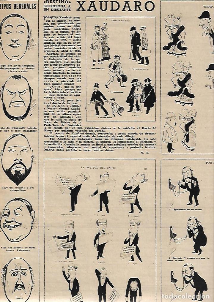 Collezionismo: A&Ntilde;O 1953 RECORTE PRENSA JOAQUIN XAUDARO DIBUJO DIBUJANTE CARICATURA TIPOS HUMOR
