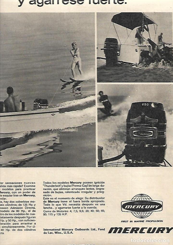 Coleccionismo: A&Ntilde;O 1971 RECORTE PRENSA PUBLICIDAD MOTOR MERCURY ESQUI ACUATICO LANCHAS FUERABORDA