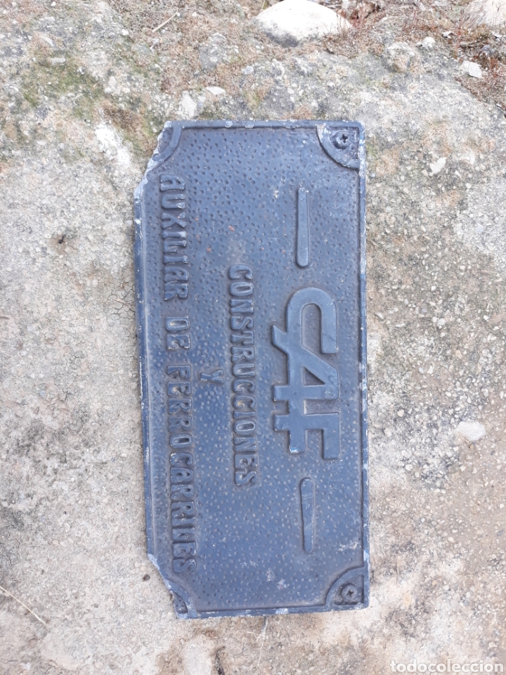 Coleccionismo: Placa construccion y auxiliar de ferrocarriles - Foto 1
