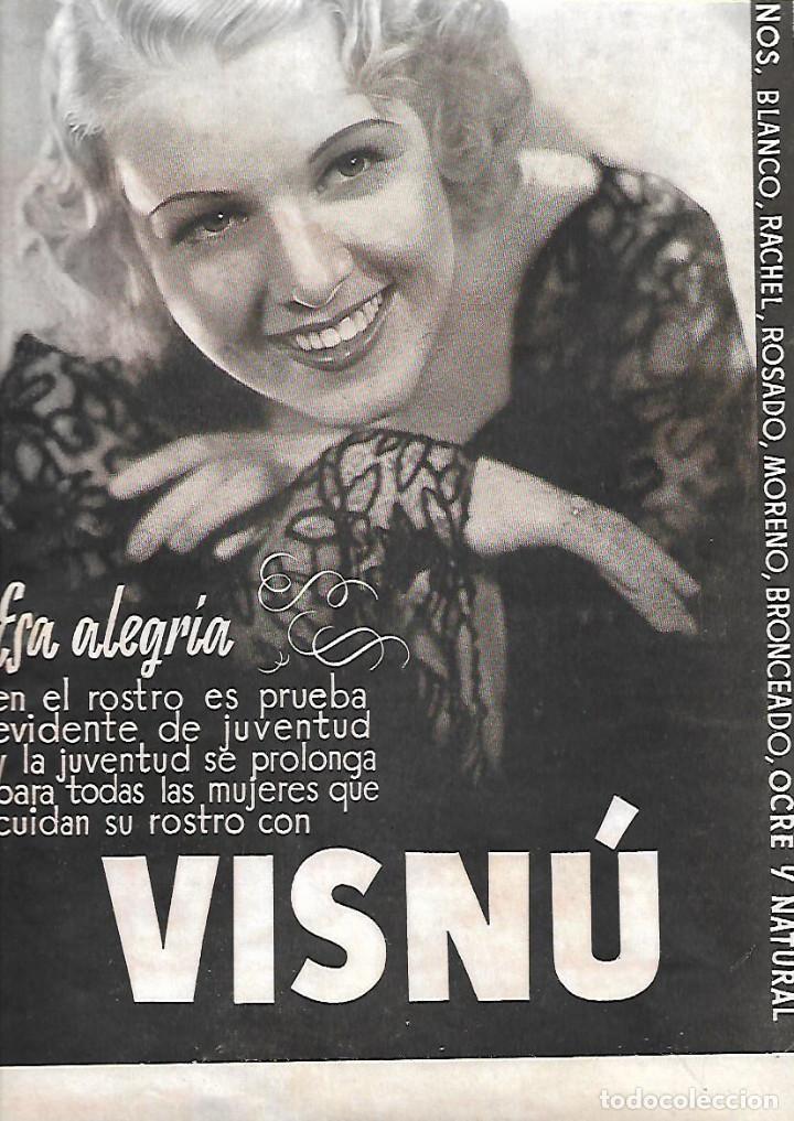 Collezionismo: A&Ntilde;O 1940 RECORTE PRENSA PUBLICIDAD COSMETICA VISNU