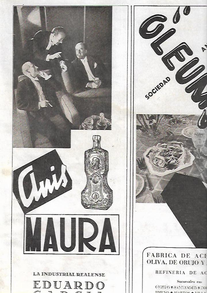 Collezionismo: A&Ntilde;O 1940 RECORTE PRENSA PUBLICIDAD BEBIDAS ANIS MAURA EDUARDO GARCIA REAL DE MONTROY VALENCIA