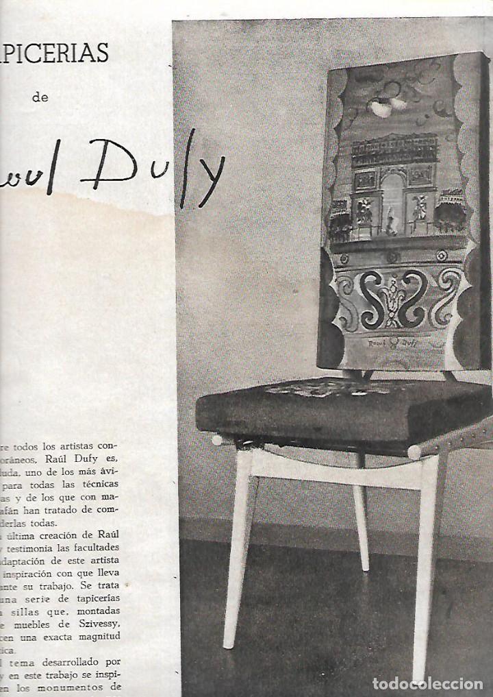 Colecionismo: A&Ntilde;O 1940 RECORTE PRENSA ARTE PINTURA DECORACION RAUL DUFY TAPICERIAS SILLAS