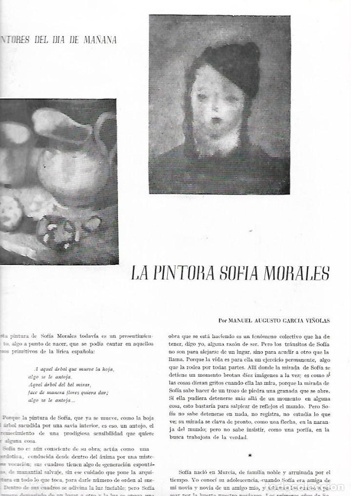 Sammelleidenschaft Papier: A&Ntilde;O 1944 RECORTE PRENSA PINTURA LA PINTORA SOFIA MORALES