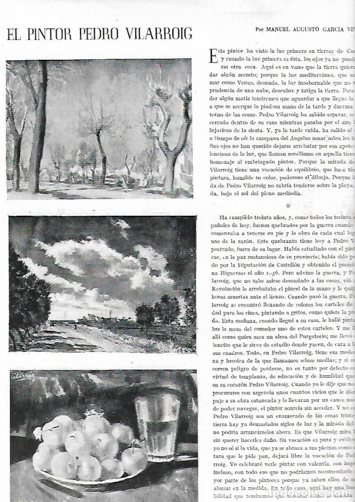Coleccionismo: A&Ntilde;O 1945 RECORTE PRENSA PINTURA PEDRO VILARROIG PINTOR