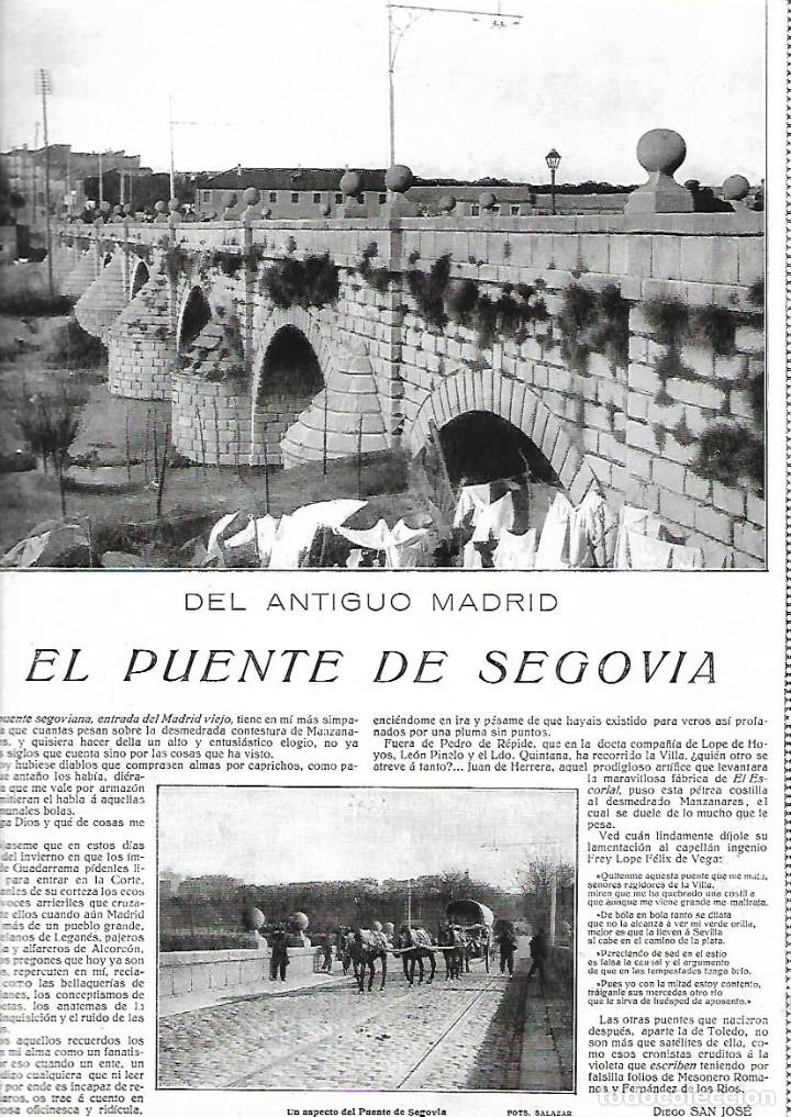 Sammelleidenschaft Papier: A&Ntilde;O 1914 RECORTE PRENSA FOTOS ANTIGUAS DE MADRID EL PUENTE DE SEGOVIA CARROS COCHES CABALLOS