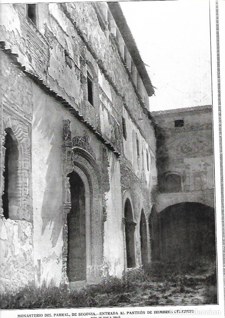 Sammelleidenschaft Papier: A&Ntilde;O 1914  FOTOGRAFIA MONASTERIO DEL PARRAL SEGOVIA ENTRADA PANTEON HOMBRES CELEBRES FOTO JUAN MELIA