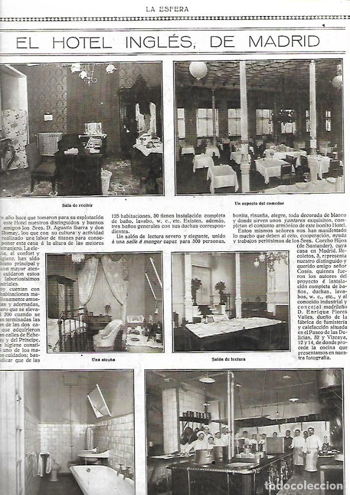 Colecionismo: A&Ntilde;O 1915 RECORTE PRENSA PUBLICIDAD REPORTAJE EL HOTEL INGLES DE MADRID