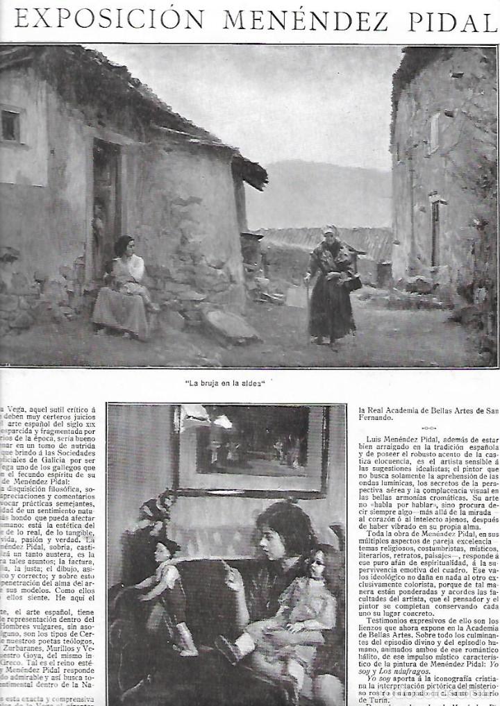 Collectionnisme: A&Ntilde;O 1925 RECORTE PRENSA PINTURA MENENDEZ PIDAL CARMEN Y SUS MU&Ntilde;ECAS LOS NAUFRAGOS