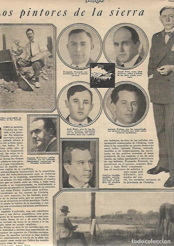 Coleccionismo: A&Ntilde;O 1930 RECORTE PRENSA PINTURA PINTORES DE LA SIERRA DE CORDOBA ARGENTINA JUAN PELAEZ MARTEAU