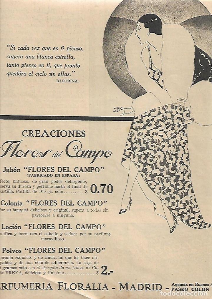 Sammelleidenschaft Papier: A&Ntilde;O 1930 RECORTE PRENSA PUBLICIDAD CREACIONES FLORES DEL CAMPO PERFUMERIA FLORALIA JABON LOCION POLV