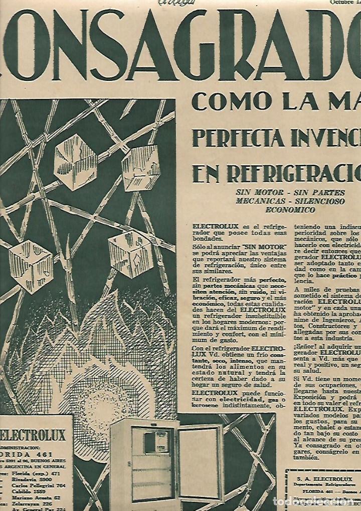 Sammelleidenschaft Papier: A&Ntilde;O 1930 RECORTE PRENSA PUBLICIDAD ELECTROLUX NEVERA REFRIGERADOR ELECTRODOMESTICOS