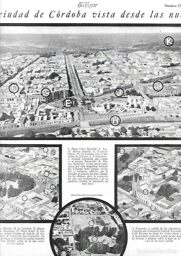 Sammelleidenschaft Papier: A&Ntilde;O 1930 RECORTE PRENSA VISTA AEREA DE LA CIUDAD DE CORDOBA ARGENTINA FOTOGRAFIA