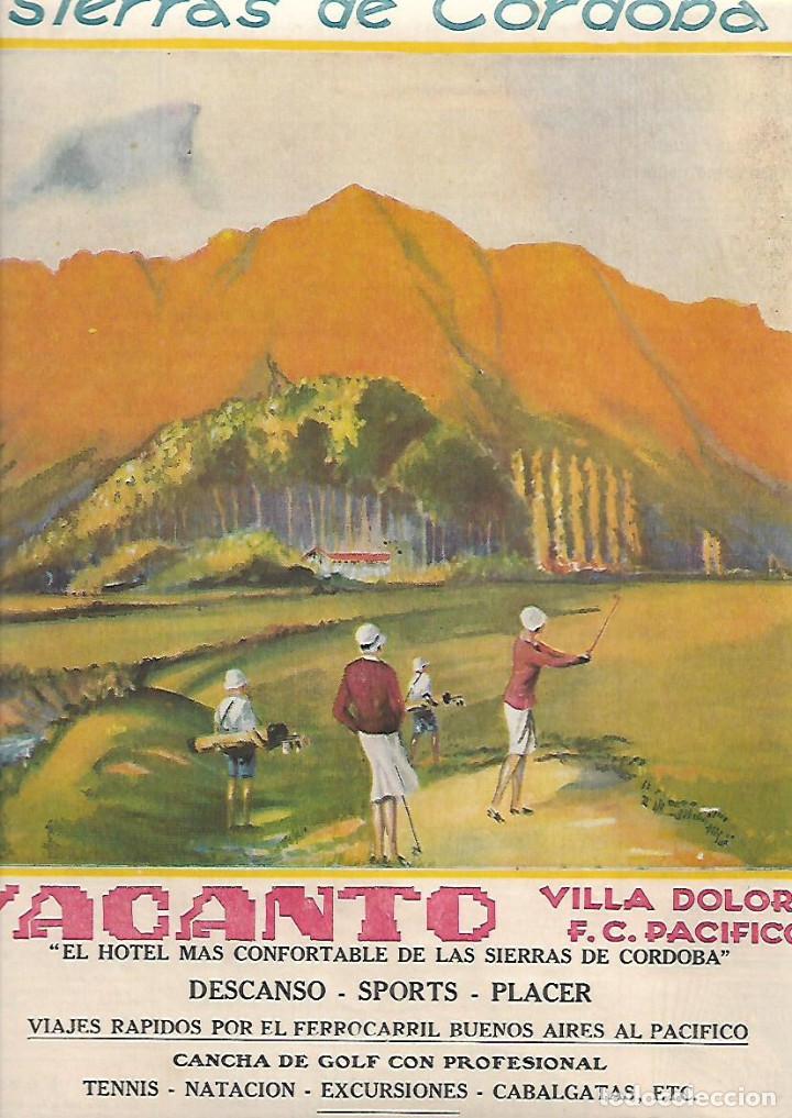 Collectionnisme: A&Ntilde;O 1930 RECORTE PRENSA PUBLICIDAD HOTEL YACANTO VILLA DOLORES ARGENTINA GOLF