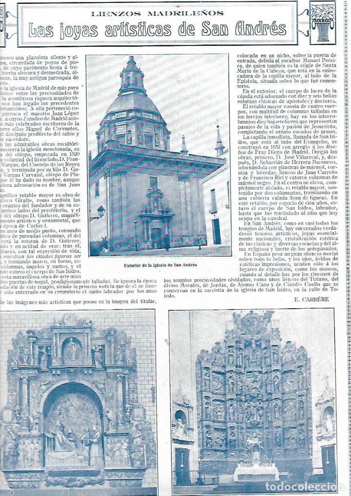 Collectionnisme: A&Ntilde;O 1919 RECORTE PRENSA ARTE RELIGIOSO JOYAS ARTISTICAS DE SAN ANDRES MADRID RETABLO ALTAR MAYOR
