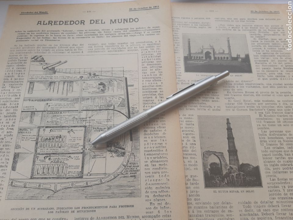 Coleccionismo: Acorazado Libert&eacute;/ Esgrima de la lanza en Java/ Jorge V, emperador de las Indias 1911