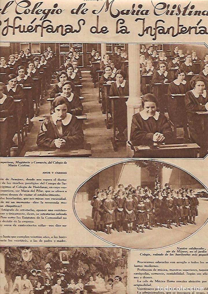Collectionnisme: A&Ntilde;O 1929 RECORTE PRENSA EL COLEGIO DE MARIA CRISTINA LAS HUERFANAS DE LA INFANTERIA MADRID