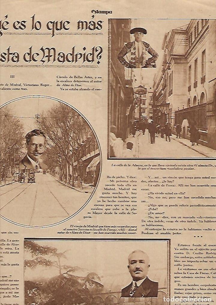 Collectionnisme: &Ntilde;O 1929 RECORTE PRENSA FOTOS ANTIGUAS DE MADRID OPINIONES DE PERSONALIDADES ARTISTAS SOBRE LA CIUDAD