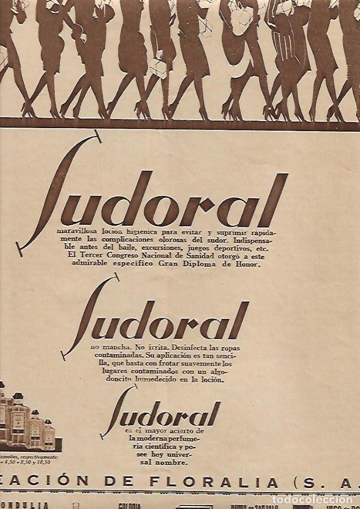 Collectionnisme: A&Ntilde;O 1929 RECORTE PRENSA PUBLICIDAD SUDORAL PRODUCTOS CREACION PERFUMERIA FLORALIA