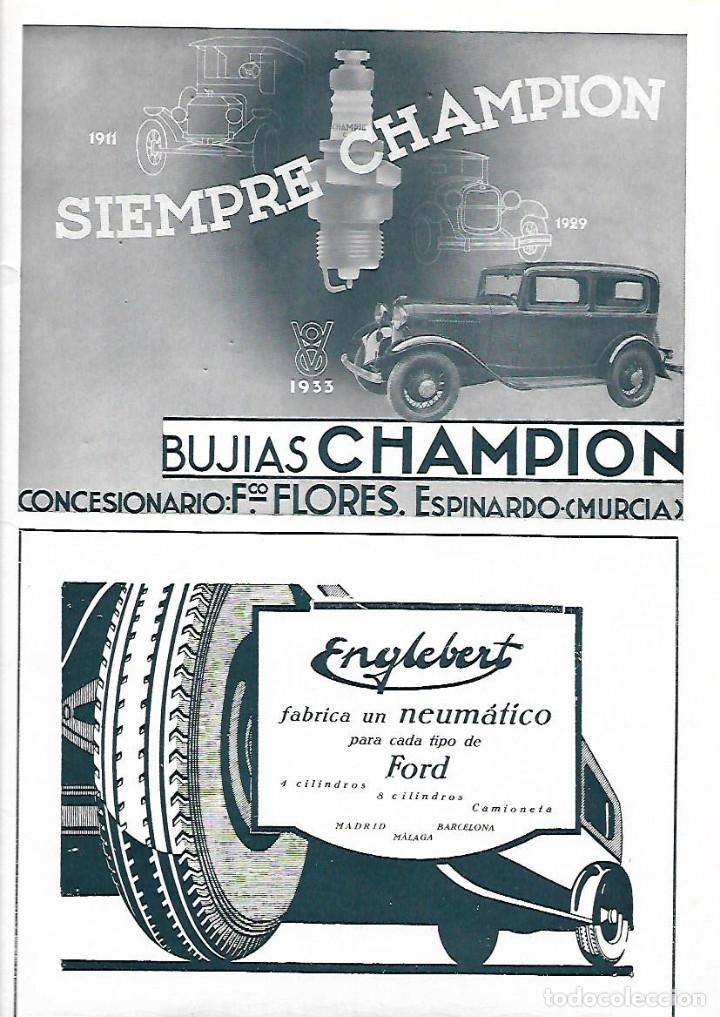 Collectionnisme: A&Ntilde;O 1933 RECORTE PRENSA PUBLICIDAD ENGLEBERT NEUMATICOS PARA COCHES FORD CAMION