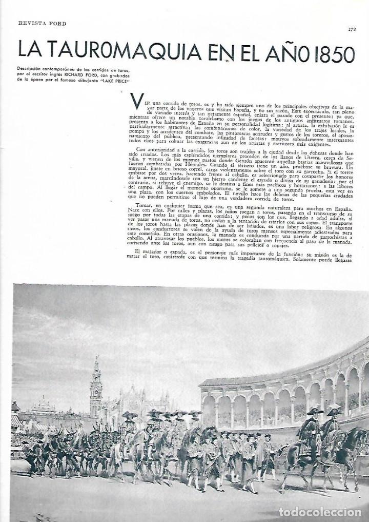 Collectionnisme: A&Ntilde;O 1933 RECORTE PRENSA LA TAUROMAQUIA EN EL A&Ntilde;O 1850 TOROS TOREO HISTORIA