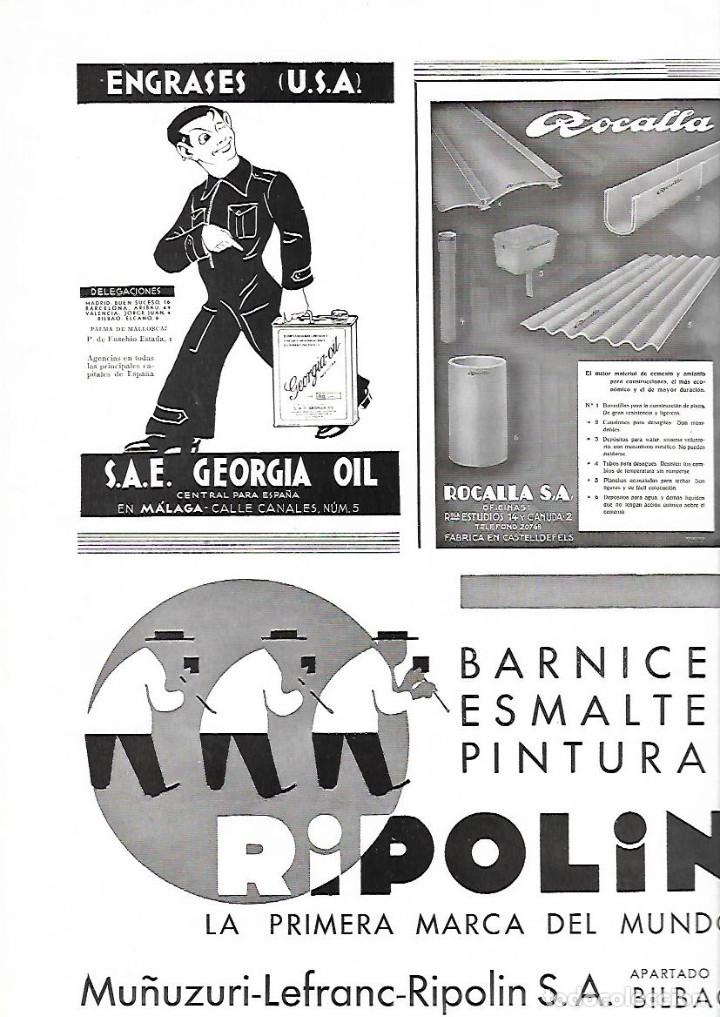 Sammelleidenschaft Papier: A&Ntilde;O 1934 RECORTE PRENSA PUBLICIDAD GEORGIA OIL ENGRASES MALAGA