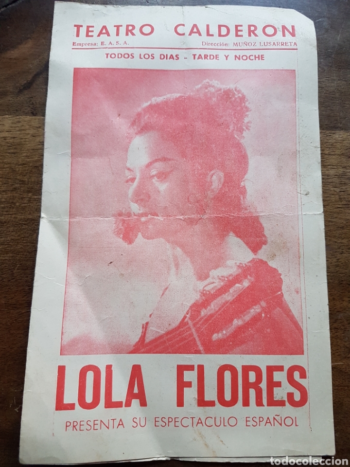 Coleccionismo: Panfleto actuaci&oacute;n Lola Flores Teatro Calderon 1973