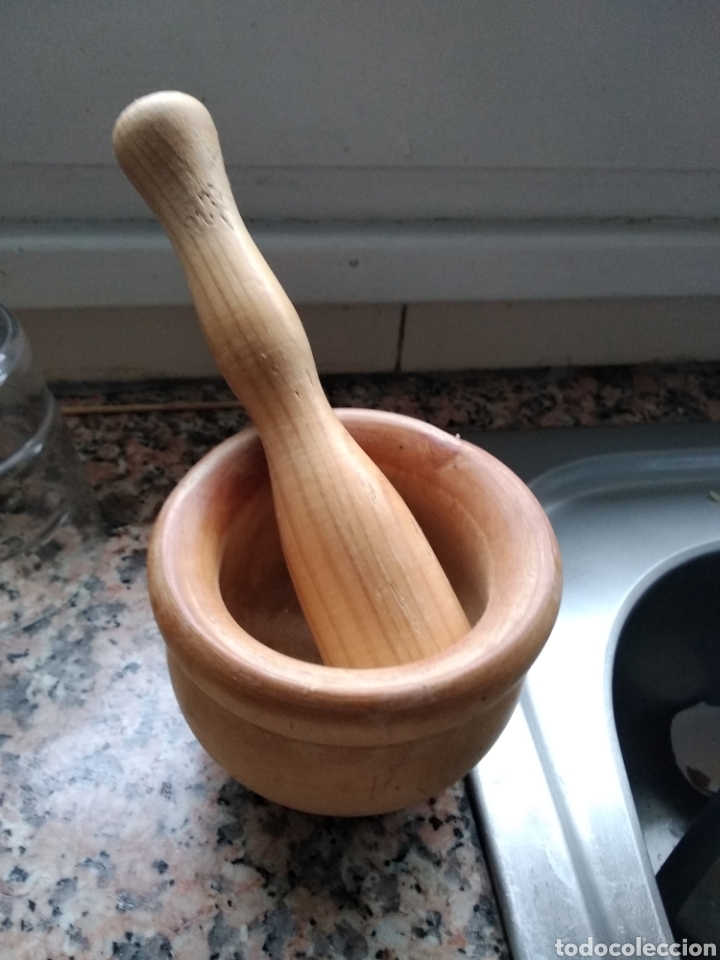 Coleccionismo: Mortero madera - Foto 1