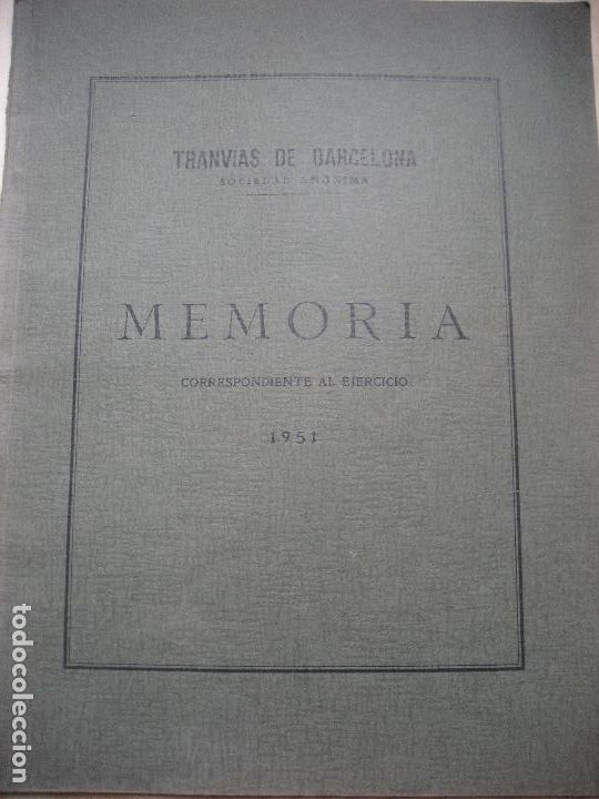 Coleccionismo: Tranvias de Barcelona S.A.. Memoria 1951