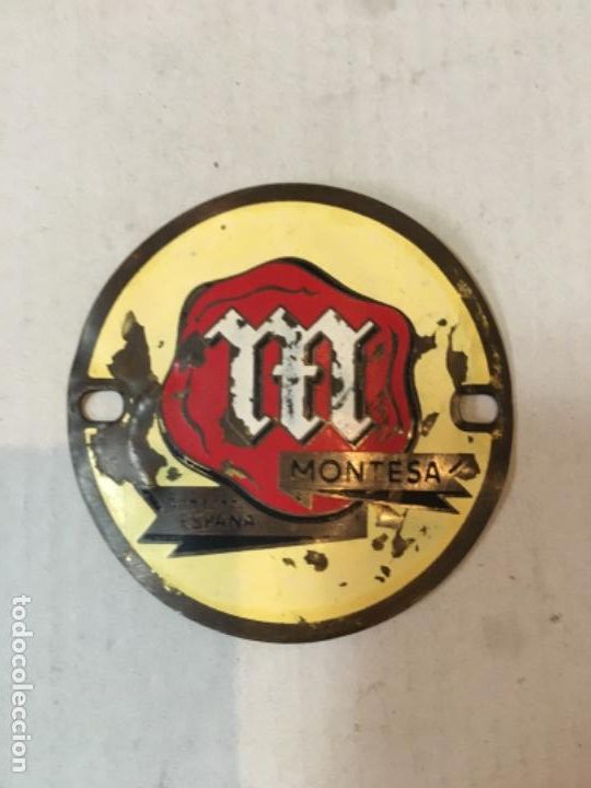 Coleccionismo: MOTOCICLISMO - ANTIGUA CHAPA IDENTIFICATIVA MOTO MONTESA ORIGINAL DE &Eacute;POCA METAL 6,5cm. Barcelona Es