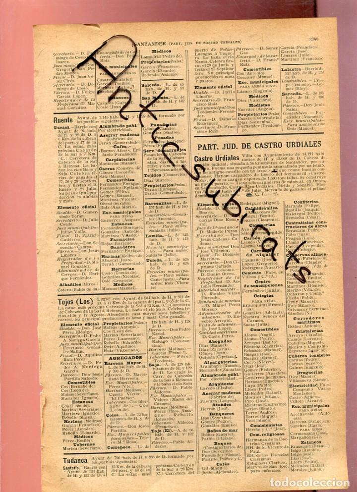 Coleccionismo: A&Ntilde;O 1905 COMERCIOS EN RUENTE LOS TOJOS TUDANCA CASTRO URDIALES  VALLE DE GURIEZO VILLAVERDE TRUCIOS
