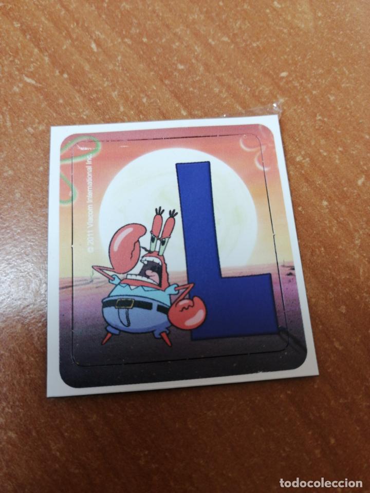 Coleccionismo: IMAN STAKS BOB ESPONJA DE GALLINA BLANCA (EL ABECEDARIO ) LETRA-L