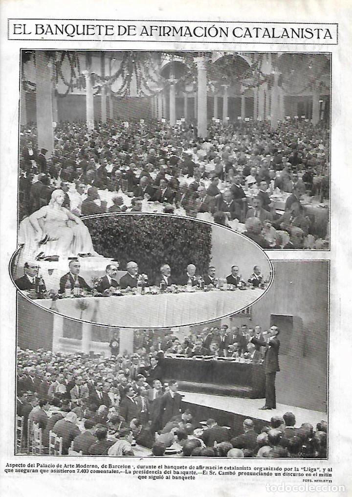 Colecionismo: A&Ntilde;O 1922 RECORTE PRENSA BANQUETE AFIRMACION CATALANISTA LA LLIGA CAMBO PALACIO ARTE MODERNO BCNA