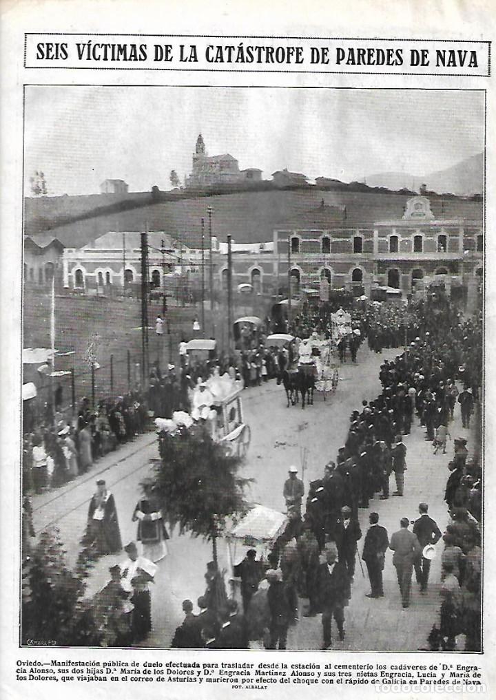Coleccionismo: A&Ntilde;O 1922 RECORTE PRENSA OVIEDO ENTIERRO 6 VICTIMAS CATASTROFE PAREDES DE NAVA TREN RAPIDO GALICIA