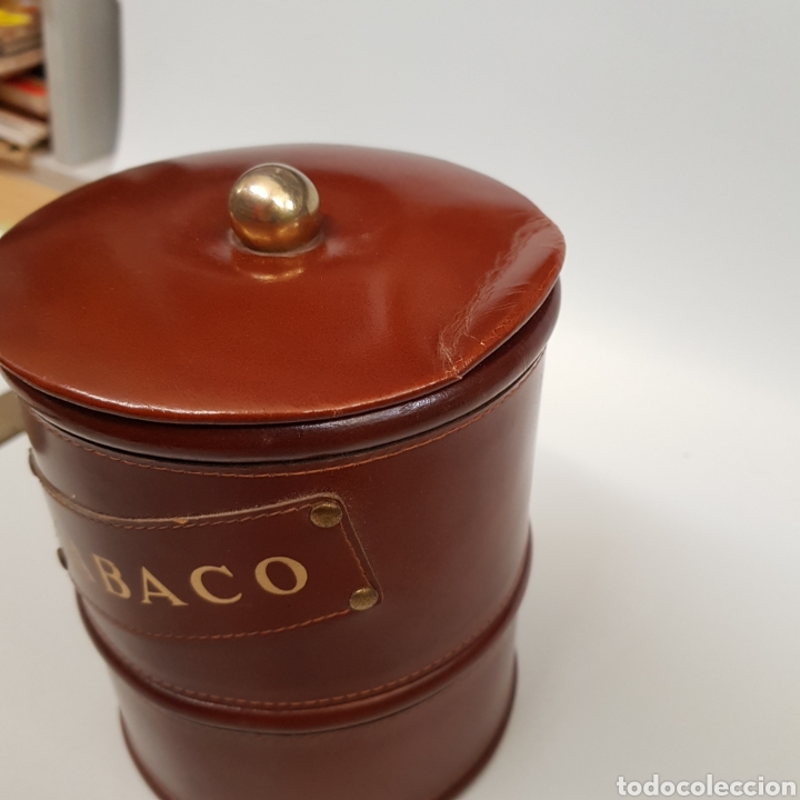Coleccionismo: Bote de tabaco - piel y corcho - car10 - Foto 2