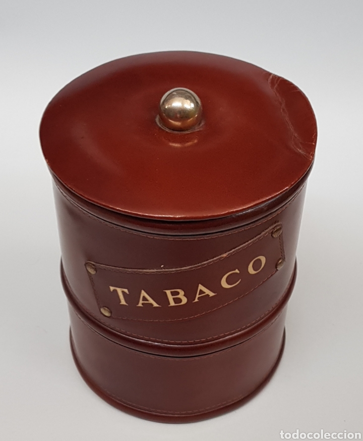 Coleccionismo: Bote de tabaco - piel y corcho - car10 - Foto 1