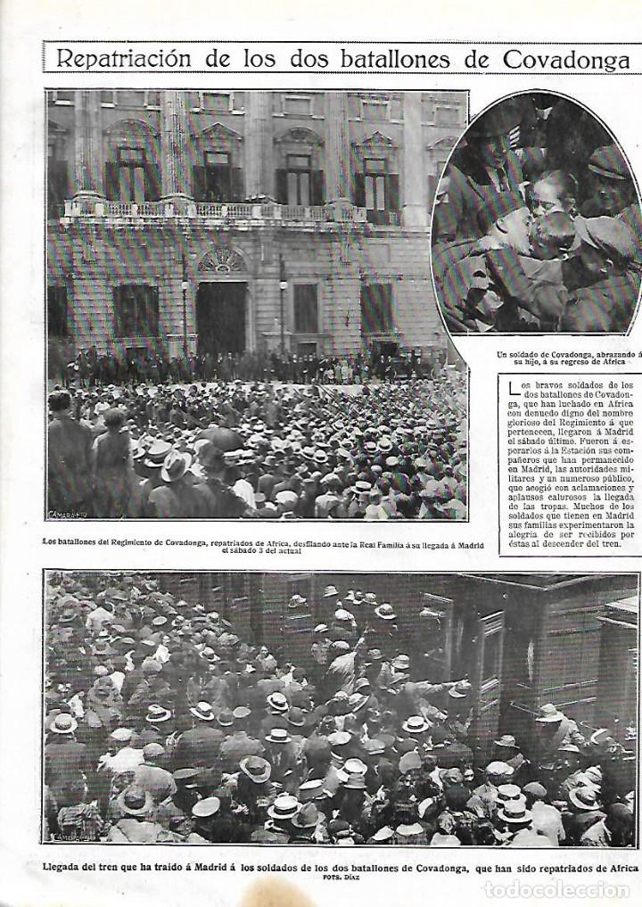 Colecionismo: A&Ntilde;O 1922 RECORTE PRENSA EJERCITO REPATRIACION TROPAS DOS BATALLONES DE COVADONGA LLEGADA A MADRID