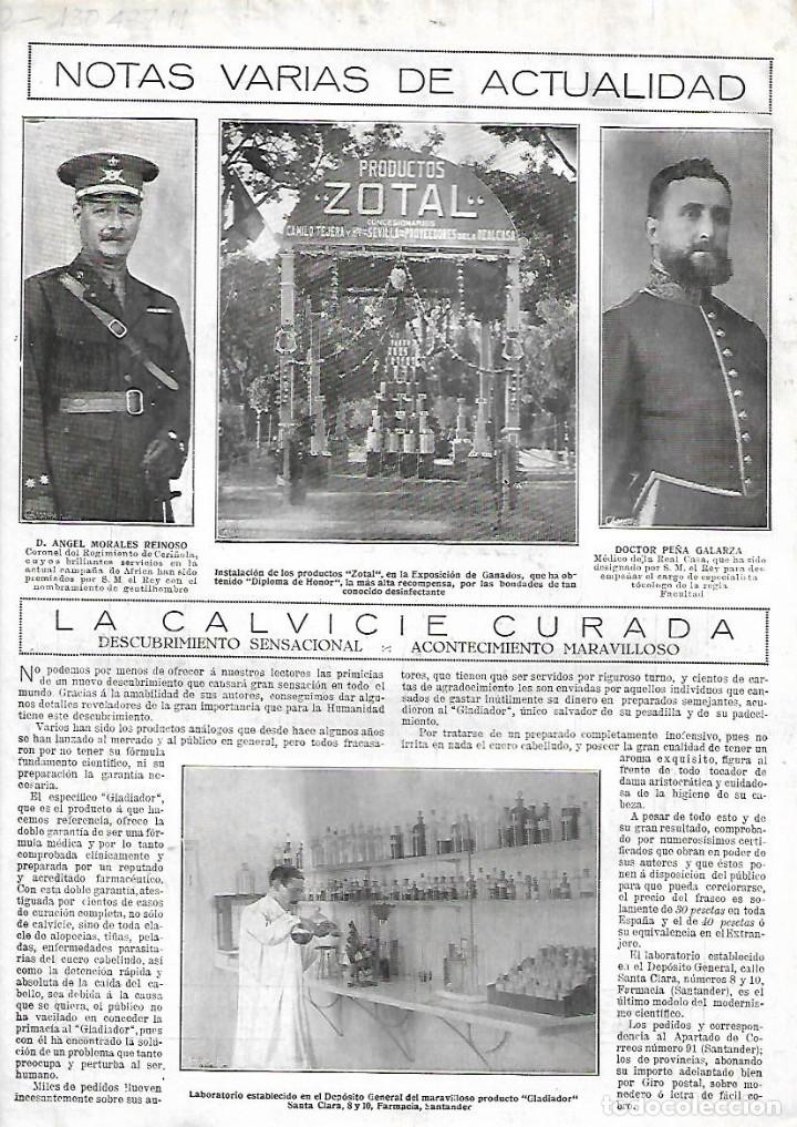 Colecionismo: A&Ntilde;O 1922 RECORTE PRENSA PRODUCTOS ZOTAL PUBLICIDAD DIPLOMA DE HONOR EN LA EXPOSICION DE GANADOS